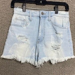 MATERIAL GIRL Women's Ripped Light Blue Denim Jeans Shorts Size 5